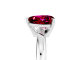 White gold Heart Cut Garnet Solitaire Engagement Ring with Round Band and Four-Prong Setting_5