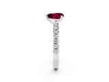 White gold Heart Cut Garnet Solitaire Pavé Engagement Ring with Round Band and Prong Setting_14