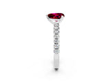 White gold Heart Cut Garnet Solitaire Pavé Engagement Ring with Round Band and Prong Setting_80