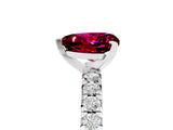 White gold Heart Cut Garnet Solitaire Pavé Engagement Ring with Round Band and Prong Setting_84
