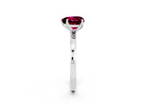 White gold Heart Cut Garnet Solitaire Ring with Thin Band and Prong Setting_14