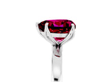 White gold Heart Cut Garnet Solitaire Ring with Thin Band and Prong Setting_17