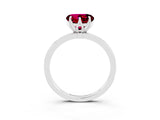 White gold Heart Cut Garnet Solitaire Ring with Thin Band and Prong Setting_45