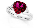 White gold Heart Cut Garnet Solitaire Twist Band Prong Setting Ring_37