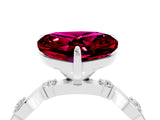 White gold Heart Cut Garnet Solitaire Twisted Band with Round  Accents and Prong Setting_16