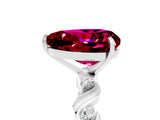 White gold Heart Cut Garnet Solitaire Twisted Band with Round  Accents and Prong Setting_17