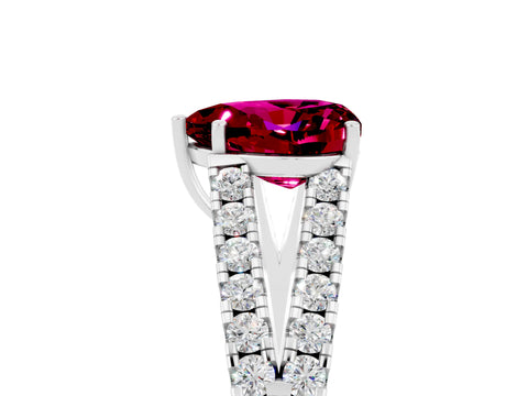 White gold Heart Cut Garnet Split Shank Pavé Engagement Ring with Four-Prong Setting_17