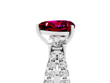White gold Heart Cut Garnet Three-Stone Ring with Pavé Split Shank and Four-Prong Setting_26