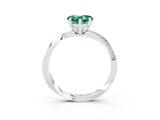 White gold Heart Cut Green Sapphire Engagement Ring with Side Stone Accents and Four-Prong Setting_27