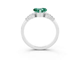 White gold Heart Cut Green Sapphire Ring with Side Stones and Four-Prong Setting_39
