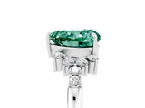 White gold Heart Cut Green Sapphire Ring with Side Stones and Four-Prong Setting_41