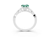 White gold Heart Cut Green Sapphire Solitaire Celtic Knot Ring with Four-Prong Setting_15
