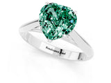 White gold Heart Cut Green Sapphire Solitaire Engagement Ring with Cathedral Setting and Four-Prong Mount_13