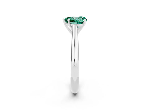 White gold Heart Cut Green Sapphire Solitaire Engagement Ring with Cathedral Setting and Four-Prong Mount_14