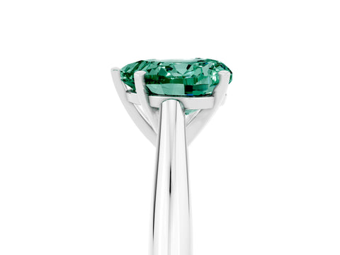 White gold Heart Cut Green Sapphire Solitaire Engagement Ring with Cathedral Setting and Four-Prong Mount_29