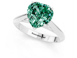 White gold Heart Cut Green Sapphire Solitaire Engagement Ring with Cathedral Setting and Four-Prong Mount_49