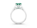 White gold Heart Cut Green Sapphire Solitaire Engagement Ring with Cathedral Setting and Four-Prong Mount_51