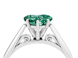 White gold Heart Cut Green Sapphire Solitaire Engagement Ring with Cathedral Setting and Four-Prong Mount_52