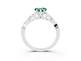 White gold Heart Cut Green Sapphire Solitaire Engagement Ring with Celtic Knot Band and Four-Prong Setting_3