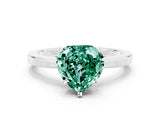White gold Heart Cut Green Sapphire Solitaire Engagement Ring with Classic Band and Four-Prong Setting_24