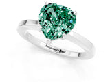 White gold Heart Cut Green Sapphire Solitaire Engagement Ring with Classic Band and Four-Prong Setting_25