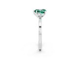 White gold Heart Cut Green Sapphire Solitaire Engagement Ring with Classic Band and Four-Prong Setting_26