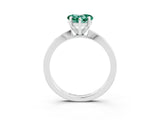 White gold Heart Cut Green Sapphire Solitaire Engagement Ring with Classic Band and Four-Prong Setting_27