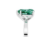 White gold Heart Cut Green Sapphire Solitaire Engagement Ring with Classic Band and Four-Prong Setting_29