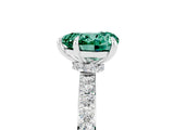 White gold Heart Cut Green Sapphire Solitaire Engagement Ring with Pavé Band and Four-Prong Setting_5
