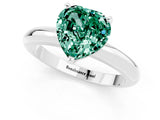 White gold Heart Cut Green Sapphire Solitaire Engagement Ring with Round Band and Four-Prong Setting_1