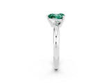 White gold Heart Cut Green Sapphire Solitaire Engagement Ring with Round Band and Four-Prong Setting_2