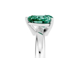 White gold Heart Cut Green Sapphire Solitaire Engagement Ring with Round Band and Four-Prong Setting_5