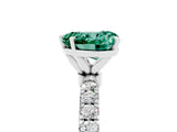 White gold Heart Cut Green Sapphire Solitaire Ring with Pavé Accents and Four-Prong Setting_5