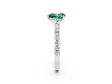 White gold Heart Cut Green Sapphire Solitaire Ring with Pavé Band and Four-Prong Setting_26