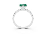 White gold Heart Cut Green Sapphire Solitaire Ring with Pavé Band and Four-Prong Setting_27