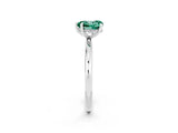 White gold Heart Cut Green Sapphire Solitaire Ring with Thin Band and Four-Prong Setting_2