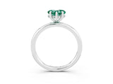 White gold Heart Cut Green Sapphire Solitaire Ring with Thin Band and Four-Prong Setting_3
