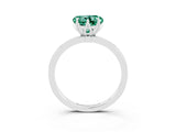 White gold Heart Cut Green Sapphire Solitaire Ring with Thin Band and Prong Setting_15