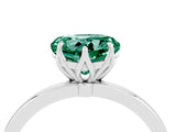 White gold Heart Cut Green Sapphire Solitaire Ring with Thin Band and Prong Setting_16
