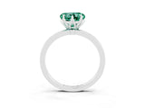White gold Heart Cut Green Sapphire Solitaire Ring with Thin Band and Prong Setting_21