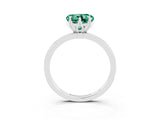 White gold Heart Cut Green Sapphire Solitaire Ring with Thin Band and Prong Setting_51