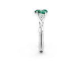 White gold Heart Cut Green Sapphire Solitaire Twist Band Prong Setting Ring_38