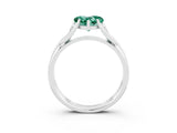 White gold Heart Cut Green Sapphire Solitaire Twist Band Prong Setting Ring_39