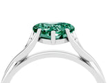 White gold Heart Cut Green Sapphire Solitaire Twist Band Prong Setting Ring_40
