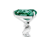White gold Heart Cut Green Sapphire Solitaire Twisted Band with Round  Accents and Prong Setting_17