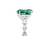 White gold Heart Cut Green Sapphire Solitaire with Side Stones on a Pavé Band and Four-Prong Setting_5