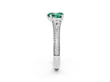 White gold Heart Cut Green Sapphire Split Shank Engagement Ring with Pavé Band_2