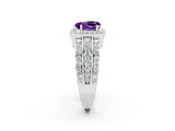 White gold Heart Cut Halo Amethyst Ring with Split Shank and Four-Prong Setting_2