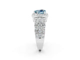 White gold Heart Cut Halo Aquamarine Ring with Split Shank and Four-Prong Setting_2