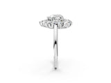 White gold Heart Cut Halo Cluster Diamond Ring with Pave Band and Four-Prong Setting_21